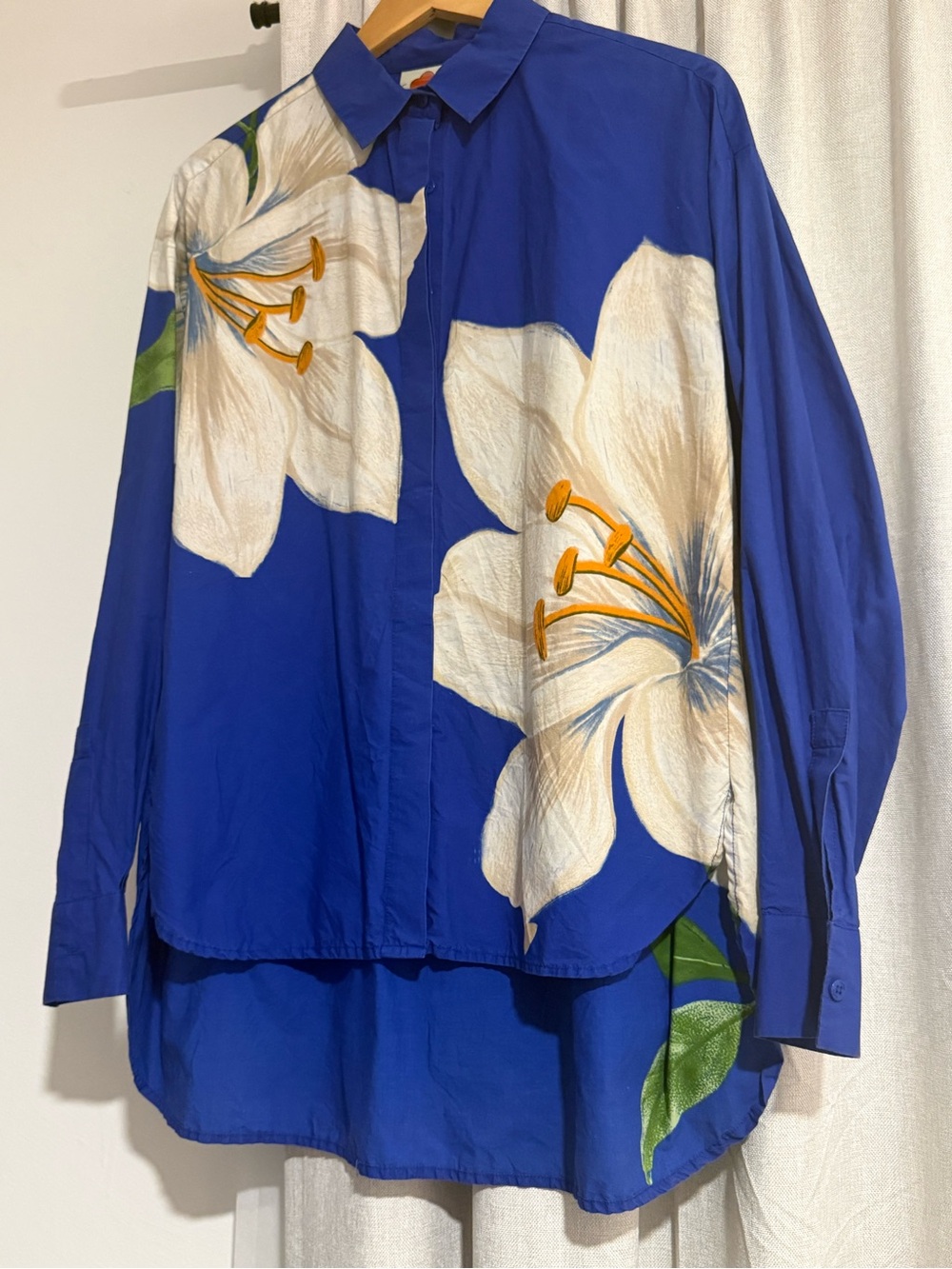FARM Rio Blue Flower oversized shirt - Picture 4 of 6